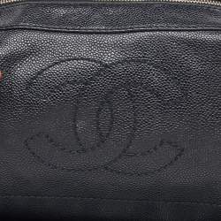 Pre Owned Chanel Black Leather Vintage CC Wood Chain Shoulder Bag