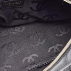 Pre Owned Chanel Black Leather Vintage CC Wood Chain Shoulder Bag