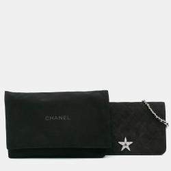 Chanel Black Suede Cocostellar Wallet on Chain