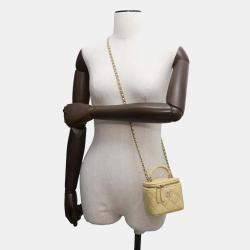 Chanel Yellow Lambskin Small Vanity Case