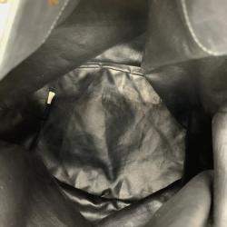 Chanel Black Lambskin Quilted Drawstring Bucket Bag