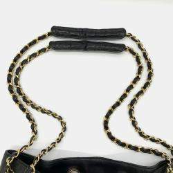 Chanel Black Lambskin Quilted Drawstring Bucket Bag