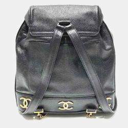 Chanel Black Leather Triple CC Backpack 