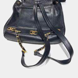 Chanel Black Leather Triple CC Backpack 