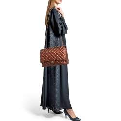 Chanel Copper Quilted Leather Maxi Classic Double Flap Bag