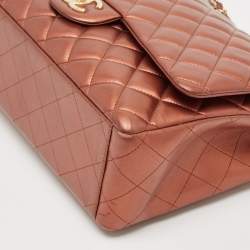 Chanel Copper Quilted Leather Maxi Classic Double Flap Bag