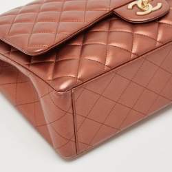 Chanel Copper Quilted Leather Maxi Classic Double Flap Bag