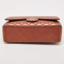 Chanel Copper Quilted Leather Maxi Classic Double Flap Bag