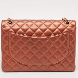 Chanel Copper Quilted Leather Maxi Classic Double Flap Bag
