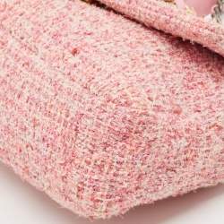 مملوكة مسبقًا Chanel Pink Quilted Tweed Medium 19 Flap Bag