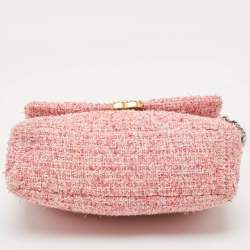 مملوكة مسبقًا Chanel Pink Quilted Tweed Medium 19 Flap Bag