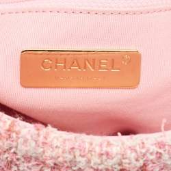 مملوكة مسبقًا Chanel Pink Quilted Tweed Medium 19 Flap Bag