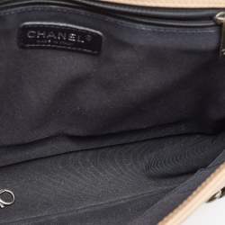 Chanel Beige Quilted Leather Leather Large Boy Flap Bag