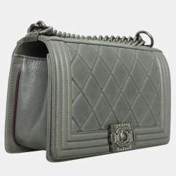 Pre Owned Chanel Grey Paris-Salzburg Medium Boy Bag