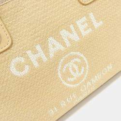 Chanel Beige Canvas Deauville Boston Bag