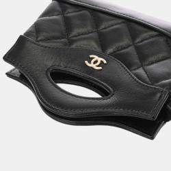 Chanel Black Lambskin 31 Mini Chain Clutch Bag