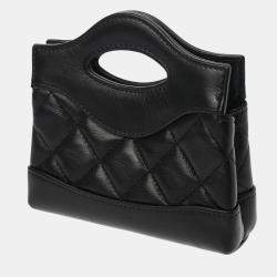 Chanel Black Lambskin 31 Mini Chain Clutch Bag