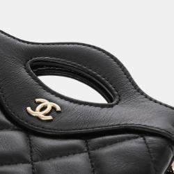 Chanel Black Lambskin 31 Mini Chain Clutch Bag