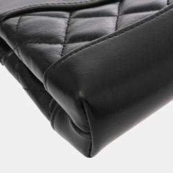 Chanel Black Lambskin 31 Mini Chain Clutch Bag