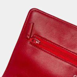 Chanel Red Lambskin Leather Classic Wallet on Chain