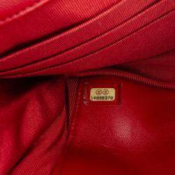 Chanel Red Lambskin Leather Classic Wallet on Chain