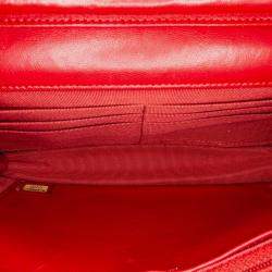 Chanel Red Lambskin Leather Classic Wallet on Chain