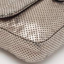 Pre Owned Chanel Metallic Grey Drill Perforated Leather Reissue 2.55 Classic Flap Bag