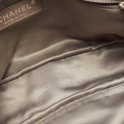 Pre Owned Chanel Metallic Grey Drill Perforated Leather Reissue 2.55 Classic Flap Bag
