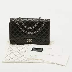 Chanel Black Quilted Leather Maxi Classic Double Flap Bag