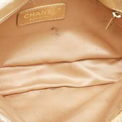 Pre Owned Chanel Gold/Silver Bubbling Leather Medium Classic Single Flap Bag