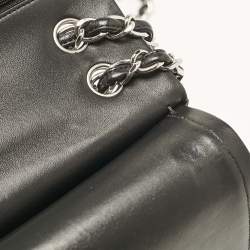 Pre Owned Chanel Black Quilted Leather Jumbo Classic Double Flap Bag