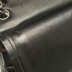 Pre Owned Chanel Black Quilted Leather Jumbo Classic Double Flap Bag