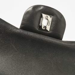 Pre Owned Chanel Black Quilted Leather Jumbo Classic Double Flap Bag