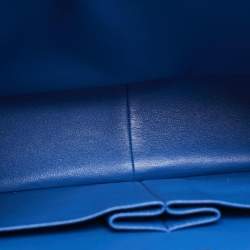 Pre Owned Chanel Blue Quilted Leather Jumbo Classic Double Flap Bag