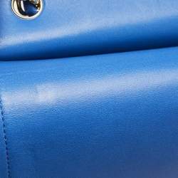 Pre Owned Chanel Blue Quilted Leather Jumbo Classic Double Flap Bag