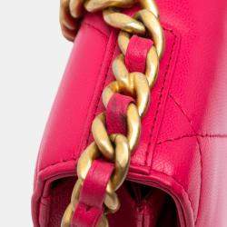 Chanel Pink Quilted Lambskin 19 Wallet on Chain