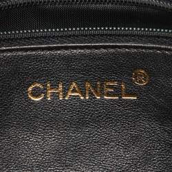 Pre Owned Chanel Black Quilted Satin CC Tassel Vintage Bag