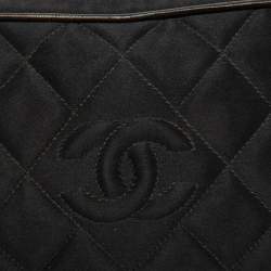 Pre Owned Chanel Black Quilted Satin CC Tassel Vintage Bag