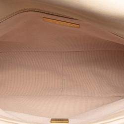Pre Owned Chanel Beige Large Lambskin 19 Flap Shoulder Bag