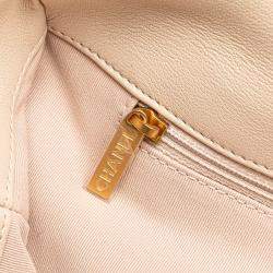 Pre Owned Chanel Beige Large Lambskin 19 Flap Shoulder Bag