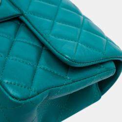 Chanel Blue Mini Rectangular Classic Lambskin Single Flap Shoulder Bag