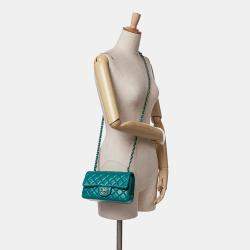 Chanel Blue Mini Rectangular Classic Lambskin Single Flap Shoulder Bag