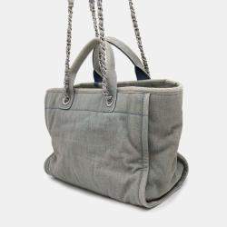 Chanel Light Blue Denim Small Deauville Tote Bag 