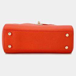 Chanel Red Leather Small Neo Executive Tote Bag