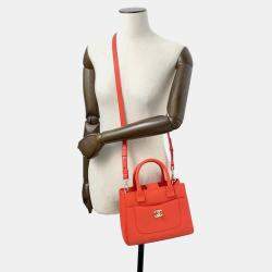 Chanel Red Leather Small Neo Executive Tote Bag