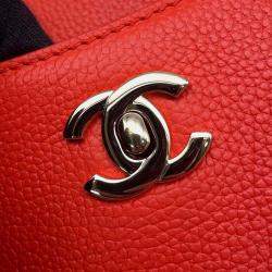 Chanel Red Leather Small Neo Executive Tote Bag