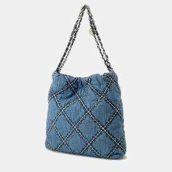 Chanel Blue Denim Chain Small Shoulder Bag 