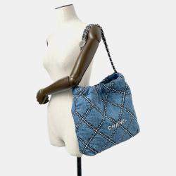 Chanel Blue Denim Chain Small Shoulder Bag 
