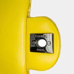 Chanel Yellow Mini Rectangular Classic Velvet Single Flap Bag