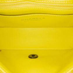 Chanel Yellow Mini Rectangular Classic Velvet Single Flap Bag